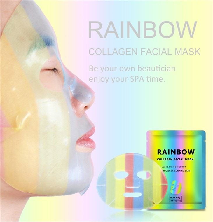 Rainbow hydrogel facial mask